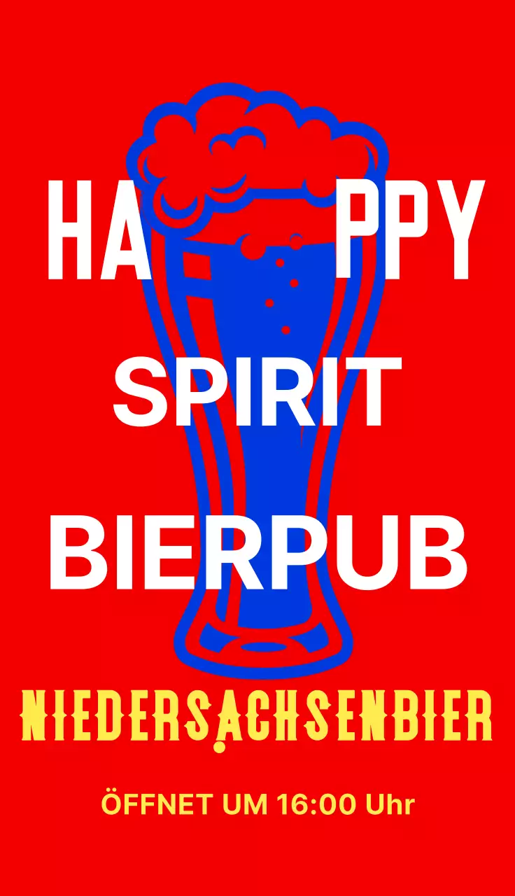 Bierkneipen-Menü-Tafel mit angesagten Bier-Illustrationen in Blau