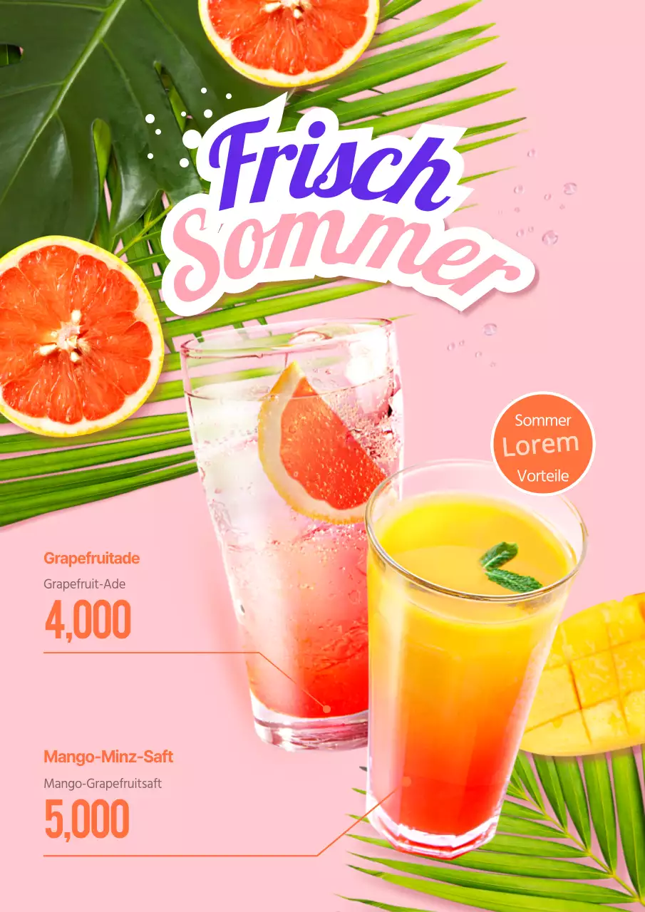 Sommerliche Getränke der Saison