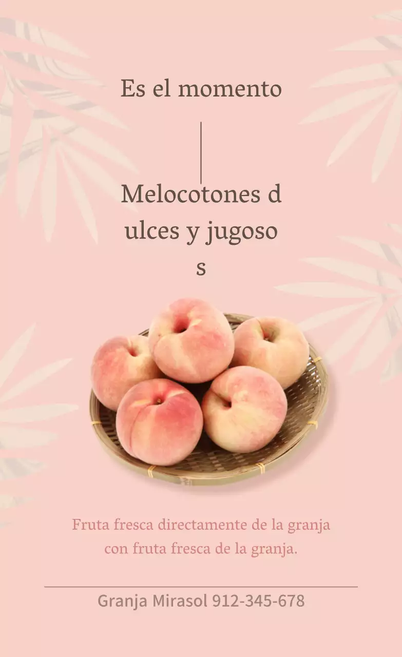 Pegatina de melocotón "de la granja a la mesa