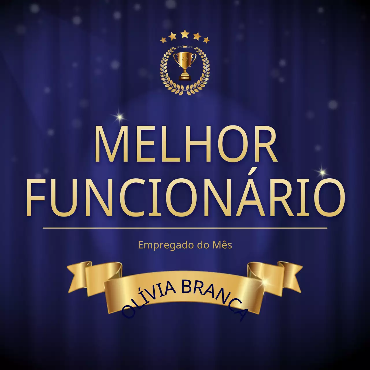Um conceito de cerimónia de prémios azul e dourado e brilhante