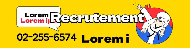 Illustration jaune pour la promotion d'une école de taekwondo