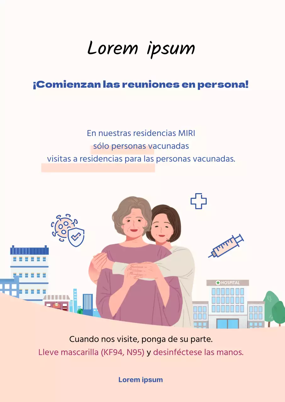 Sencillas instrucciones cara a cara ilustradas en azul y rojo