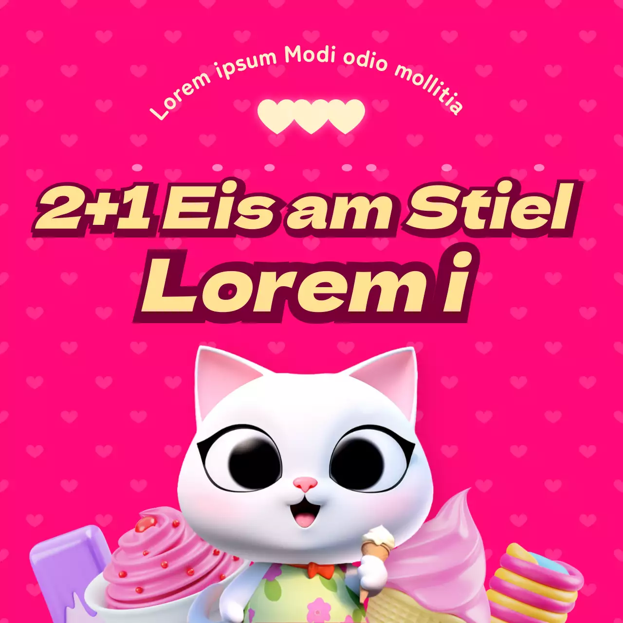 Förderung rosafarbener, kuscheliger Eiscreme-Rabatte