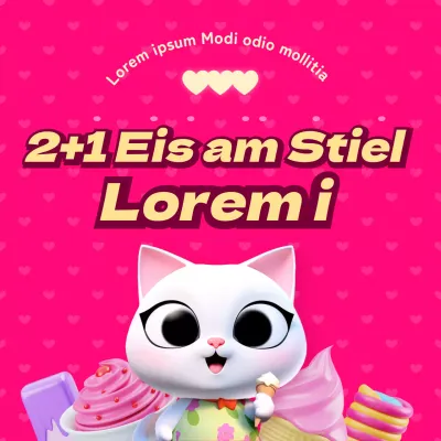 Förderung rosafarbener, kuscheliger Eiscreme-Rabatte