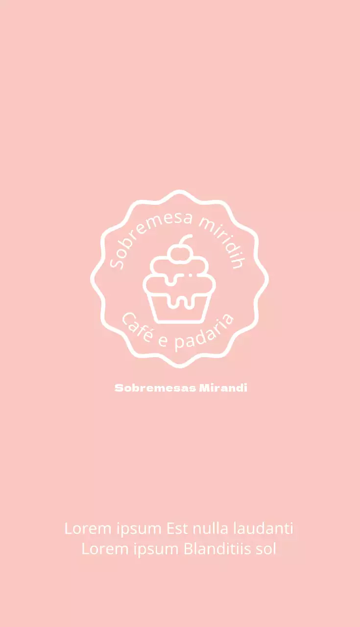 Cartão de visita ilustrado rosa bege para sobremesas