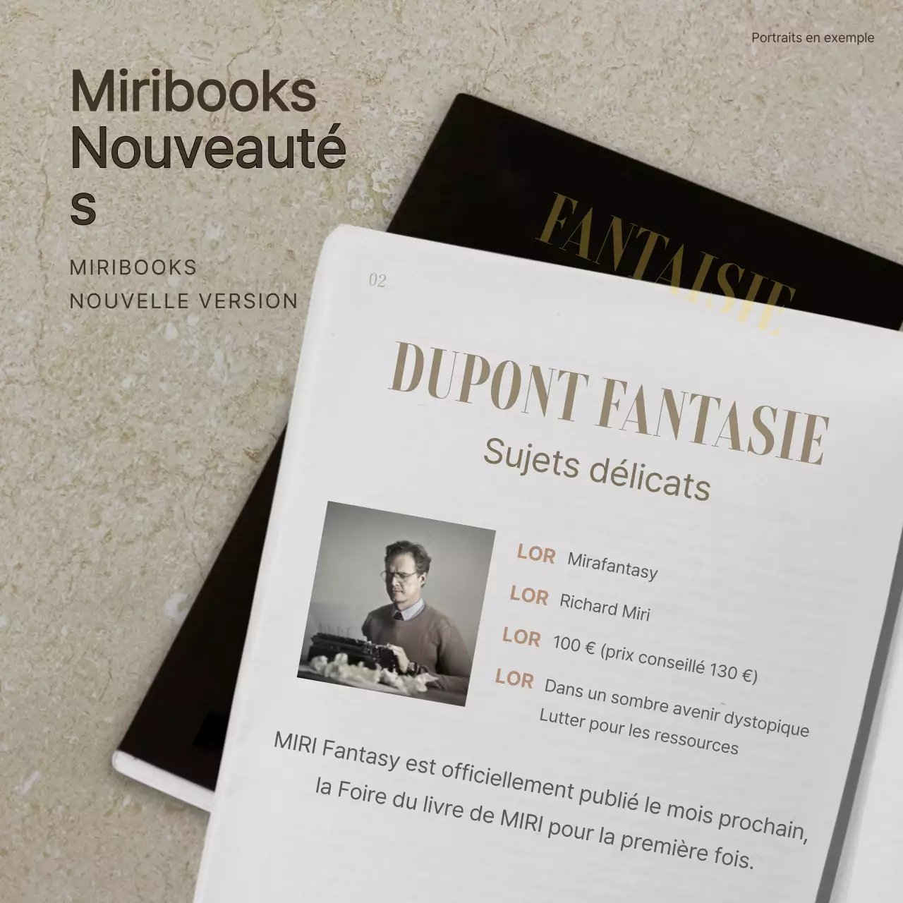 Informations sur les expositions de la foire du livre beige et noir