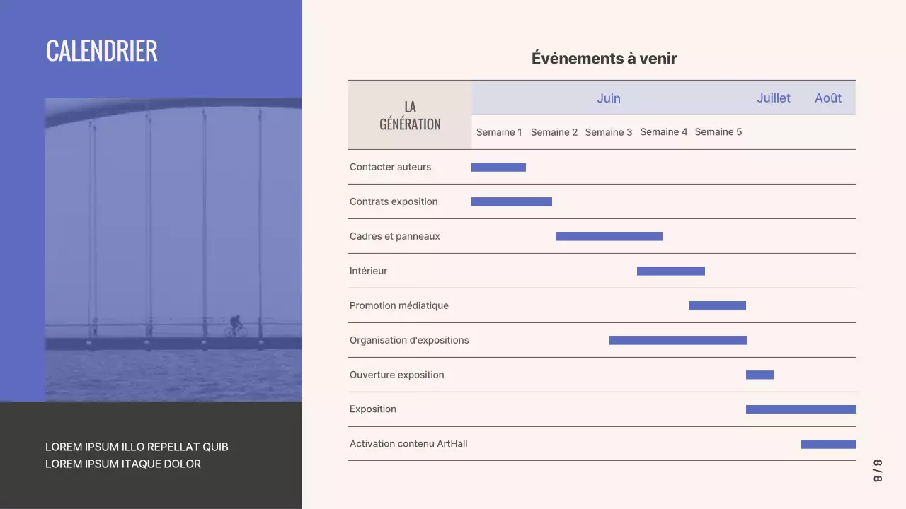 Proposition d'exposition photographique Grid Concept en violet et beige