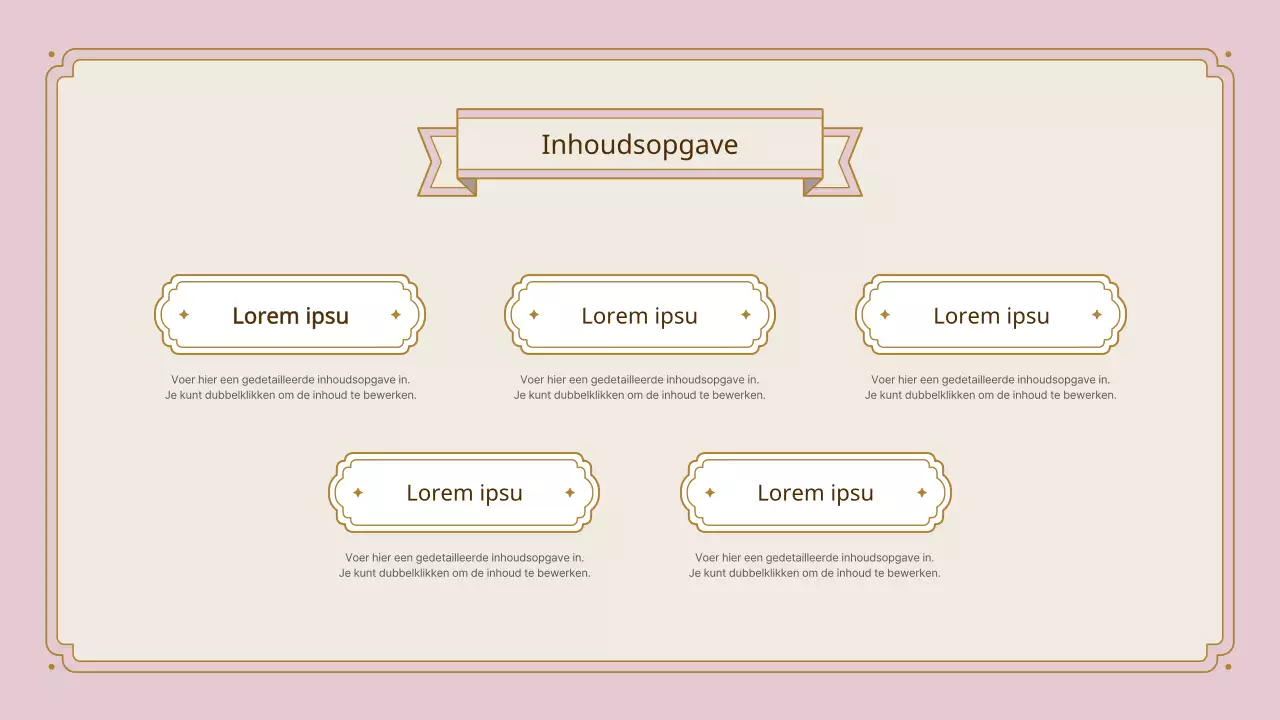 Vintage frame presentatieset in roze en goud