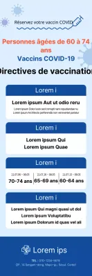 Coronavirus Vaccination X-banner avec un tableau dans les tons bleus