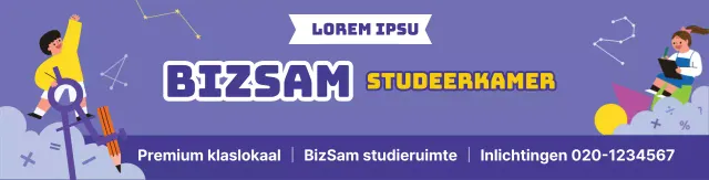 Paarse piano illustratie ter promotie van een muziekschool