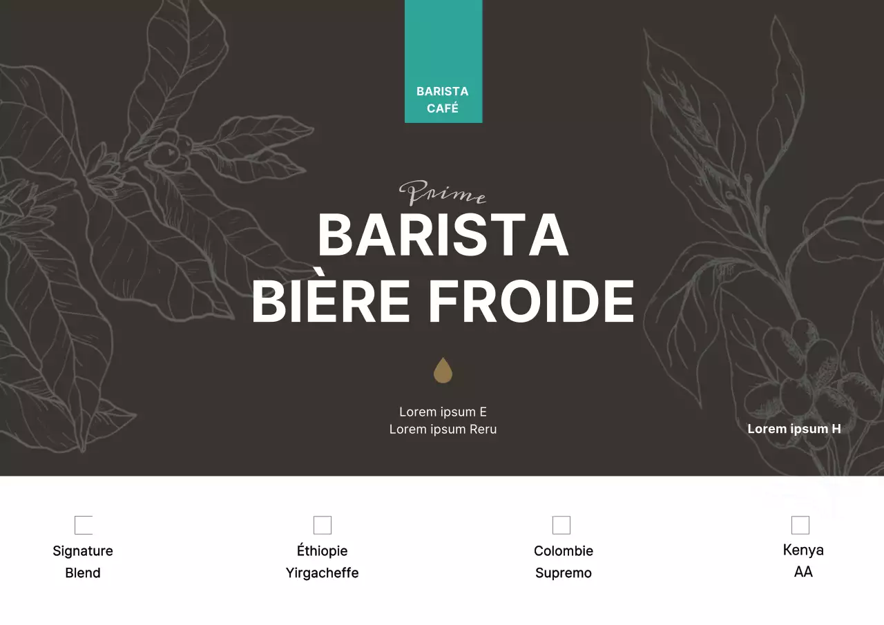 Illustration du haricot brun Carte postale de produit de café