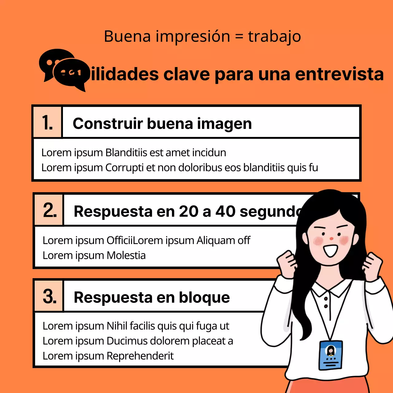 Consejos naranja y negro para anticiparse a las preguntas de la entrevista y respuestas modelo