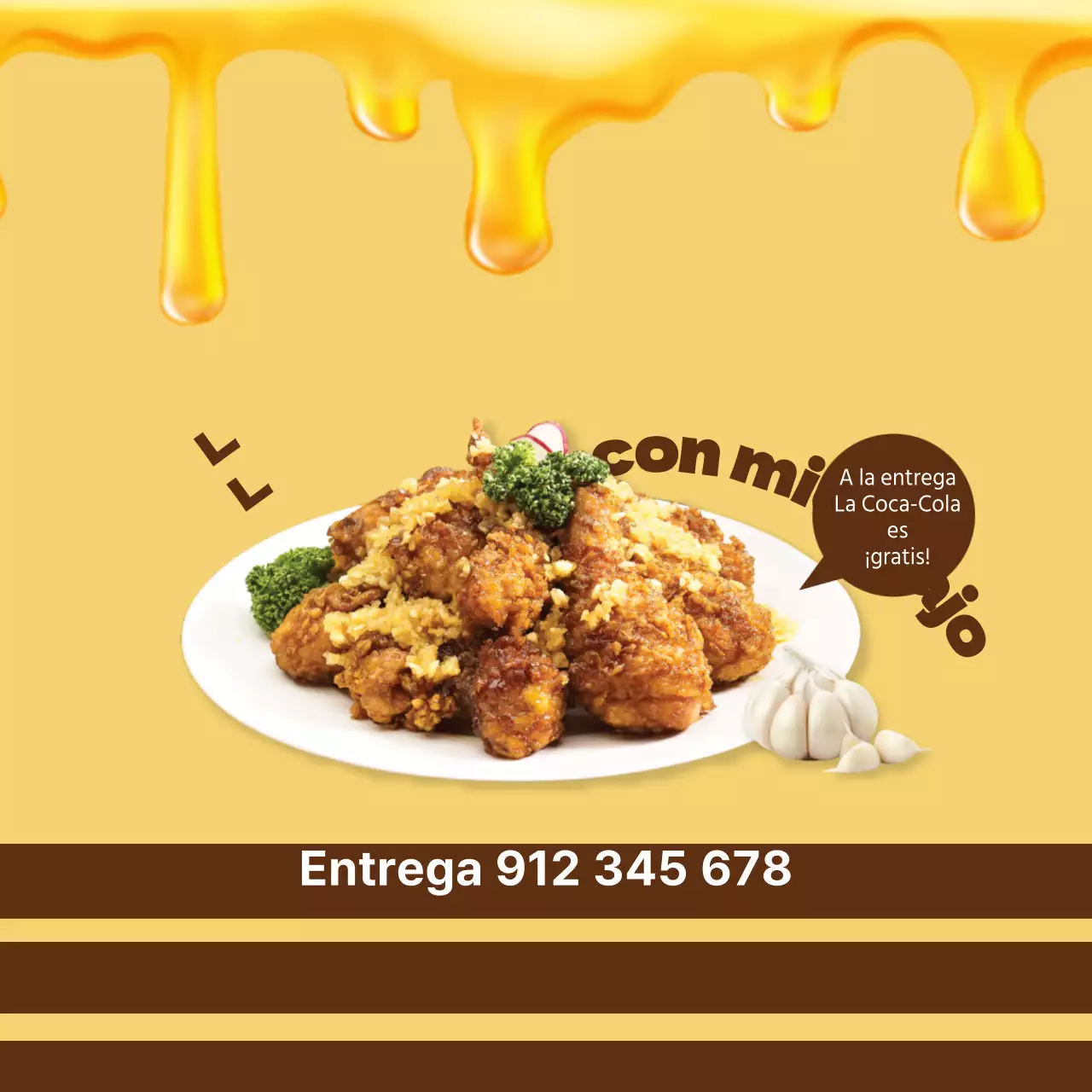 Pollo con miel y ajo