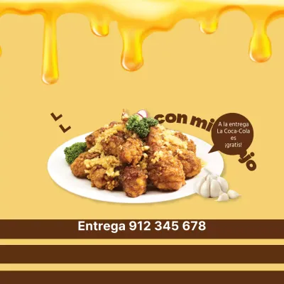 Pollo con miel y ajo