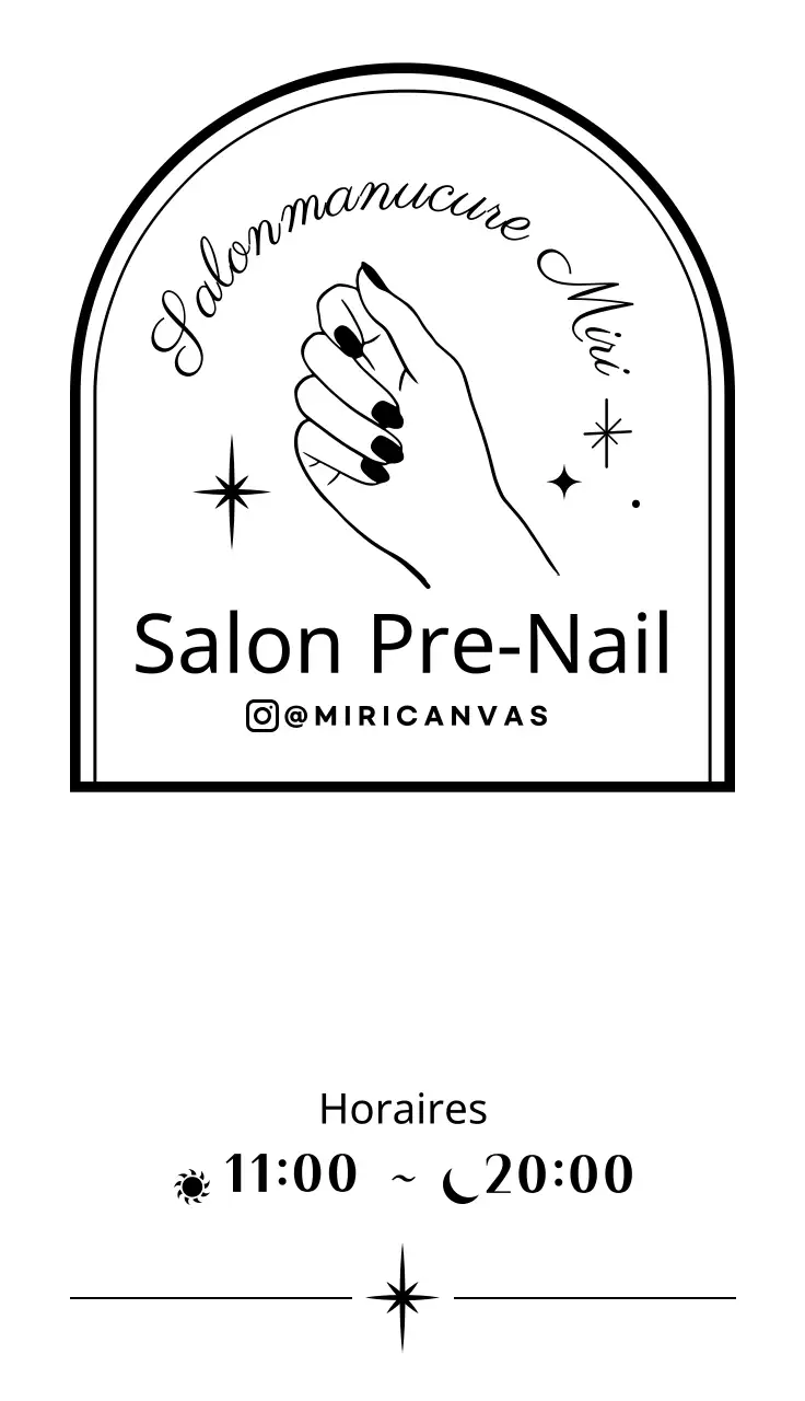 Illustration d'un salon de manucure en blanc et noir