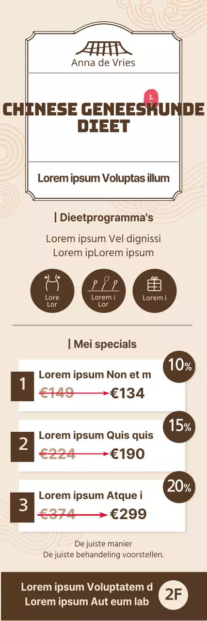 Eenvoudige stijl in geel en bruin Chinese geneeskunde dieetprogramma prijslijst