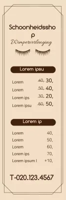 Eenvoudig frameconcept schoonheidssalon in bruin en lichtbruin eventprijzen