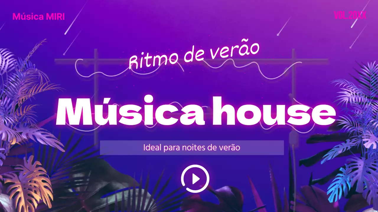 Canal de Música Tropical House com Gradiente Púrpura