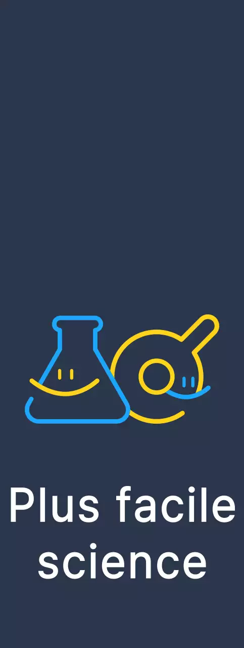 Créez un logo pour une école de sciences avec un personnage bleu et jaune représentant un outil de laboratoire scientifique.