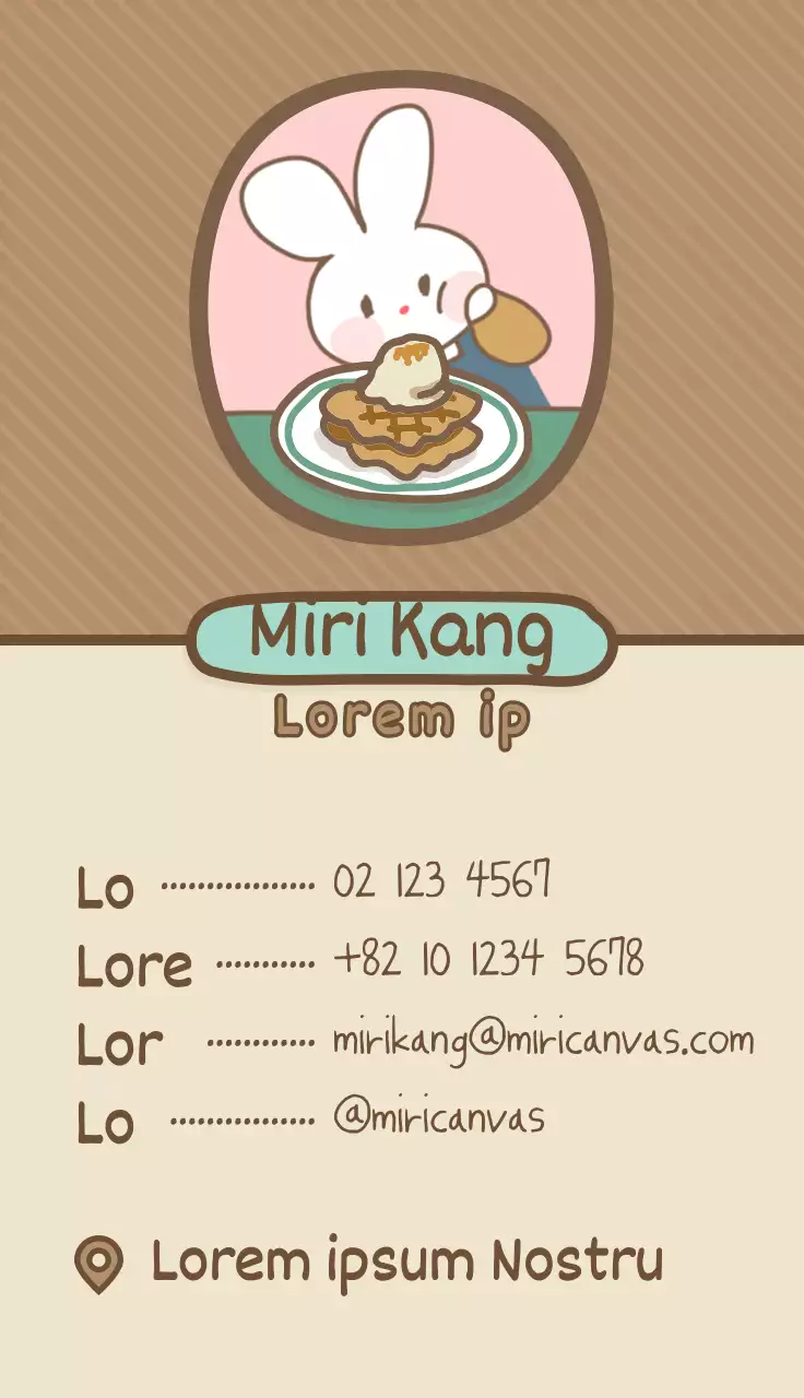 Een café met schattige illustraties in beige en bruin