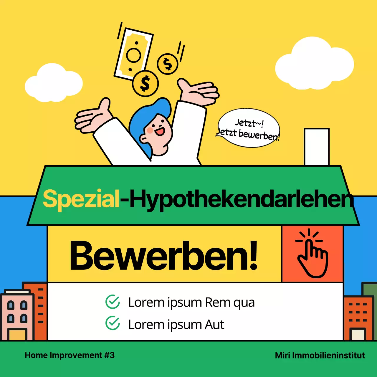 Informationen zur Beantragung eines gelben und grünen Spezialisierungskredits für Wohnimmobilien