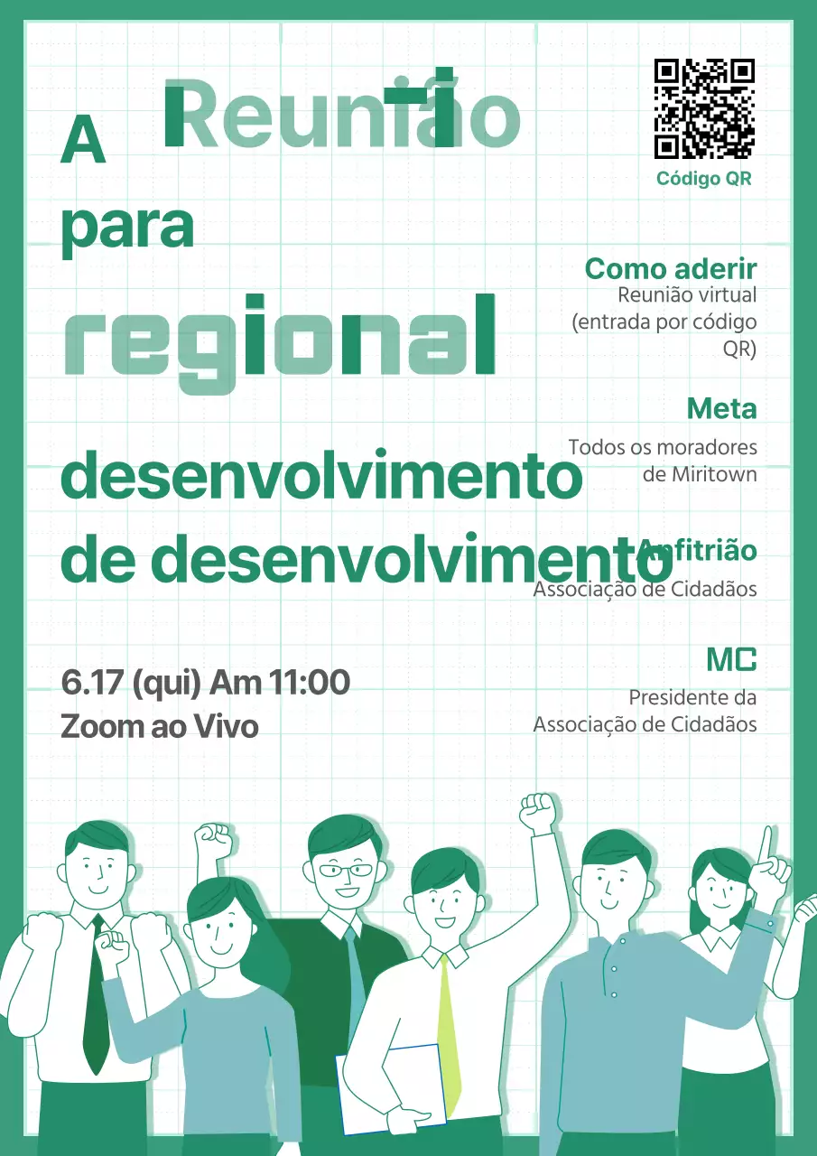 Reuniões em linha com um conceito de grelha verde