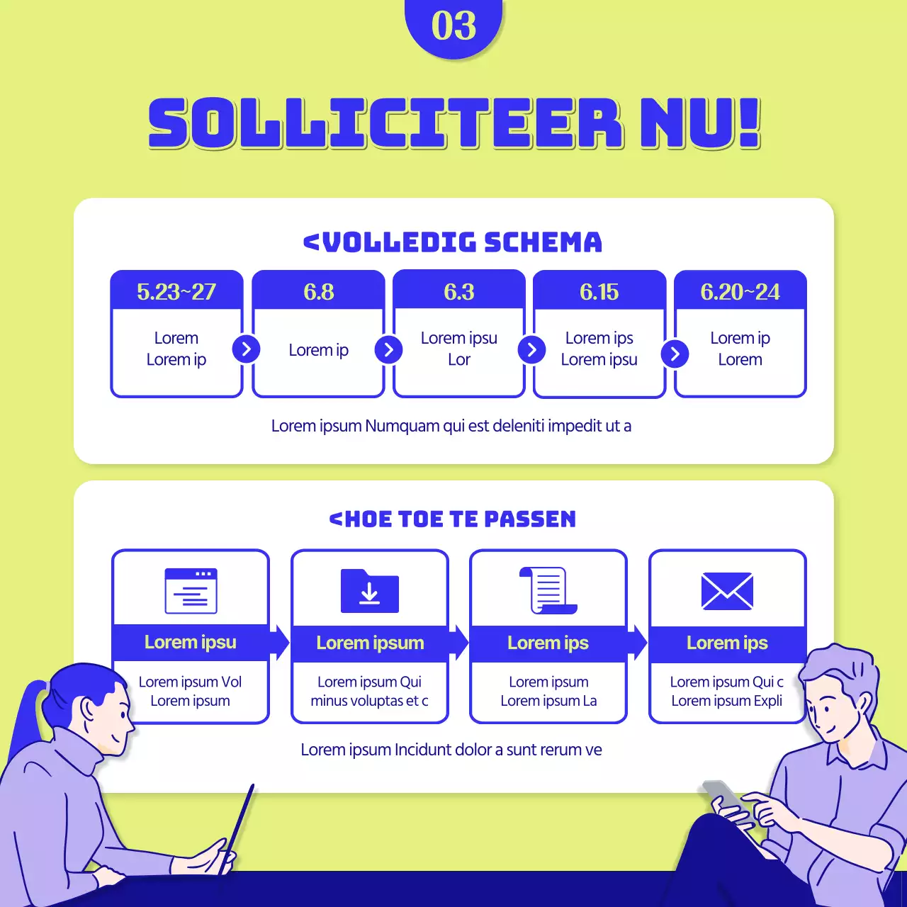 Werving van blauwe en gele filmfestivalsupporters