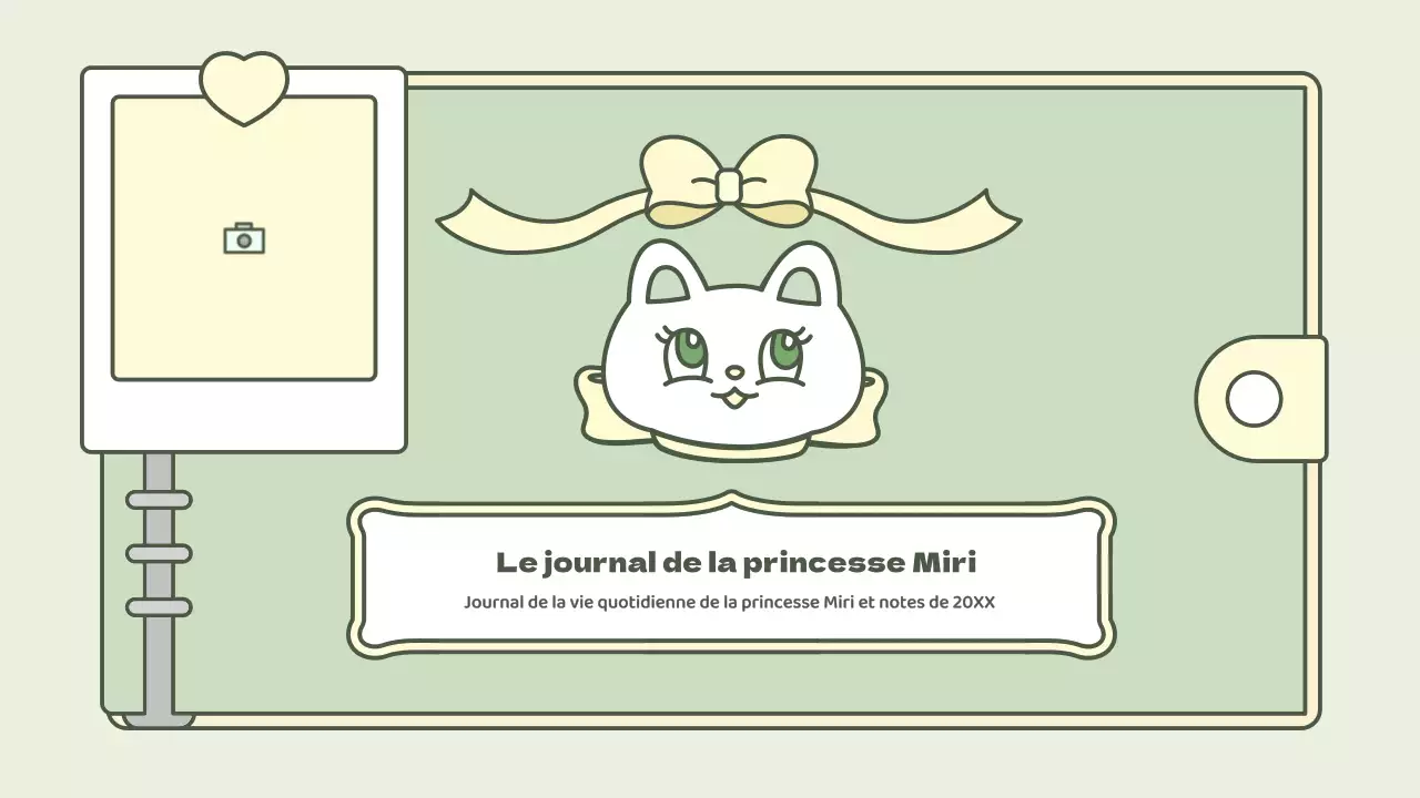 Kit de présentation d'un concept d'agenda mignon en bleu clair et vert