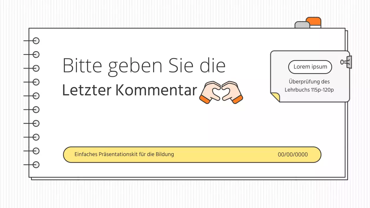 Saubere, konzeptionelle, pädagogische Präsentationsmappe in Weiß und Akzentfarben