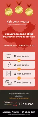 Guía de iniciación a la escuela de chino de estilo sencillo en rojo y negro