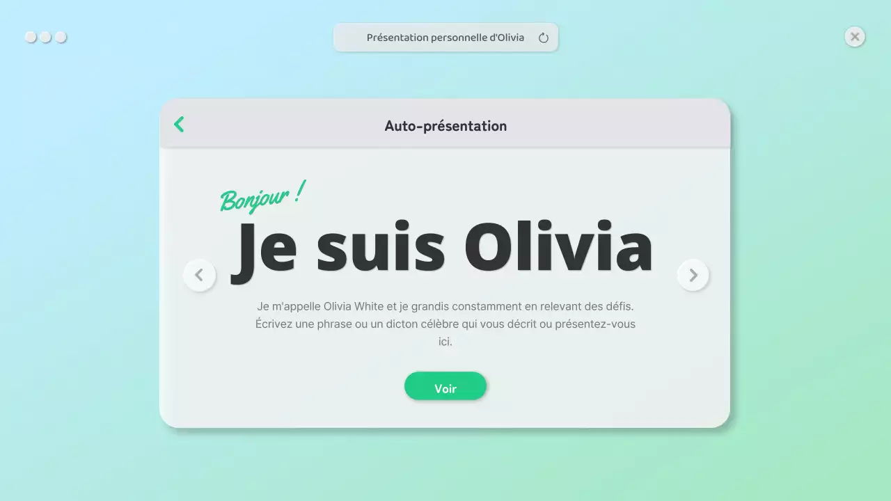 Une bio propre avec un concept d'interface graphique vert