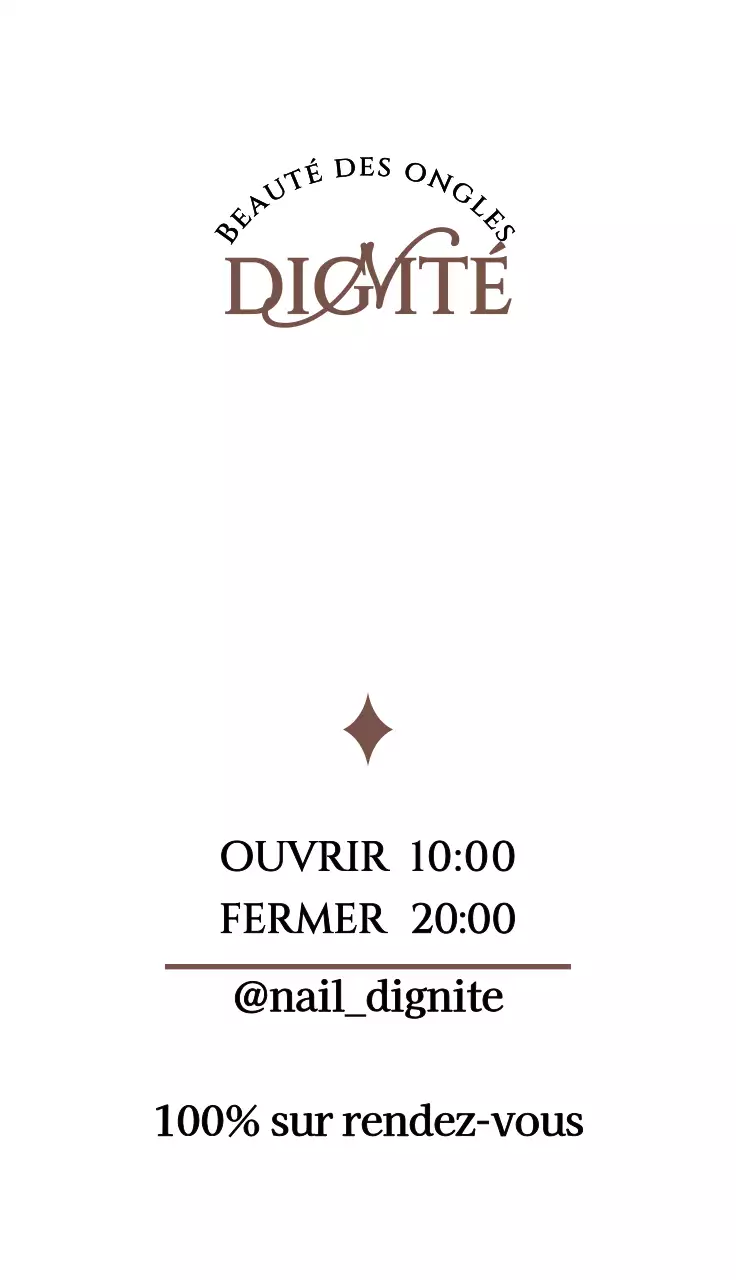 Concept luxueux et simple de salon de manucure en marron et noir