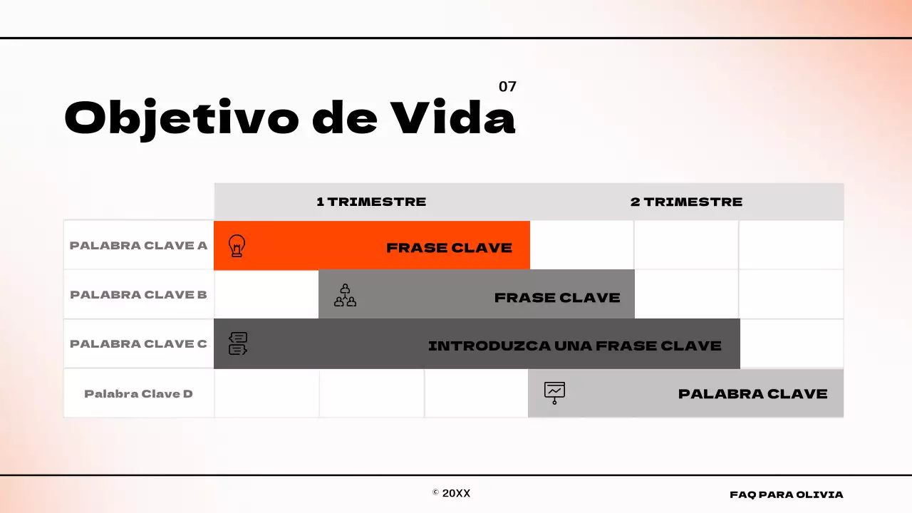 Infografía con un sencillo concepto de degradado en naranja y blanco Sobre nosotros