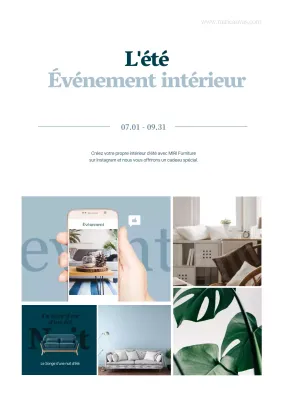 Affiche promotionnelle pour un événement d'été moderne en blanc