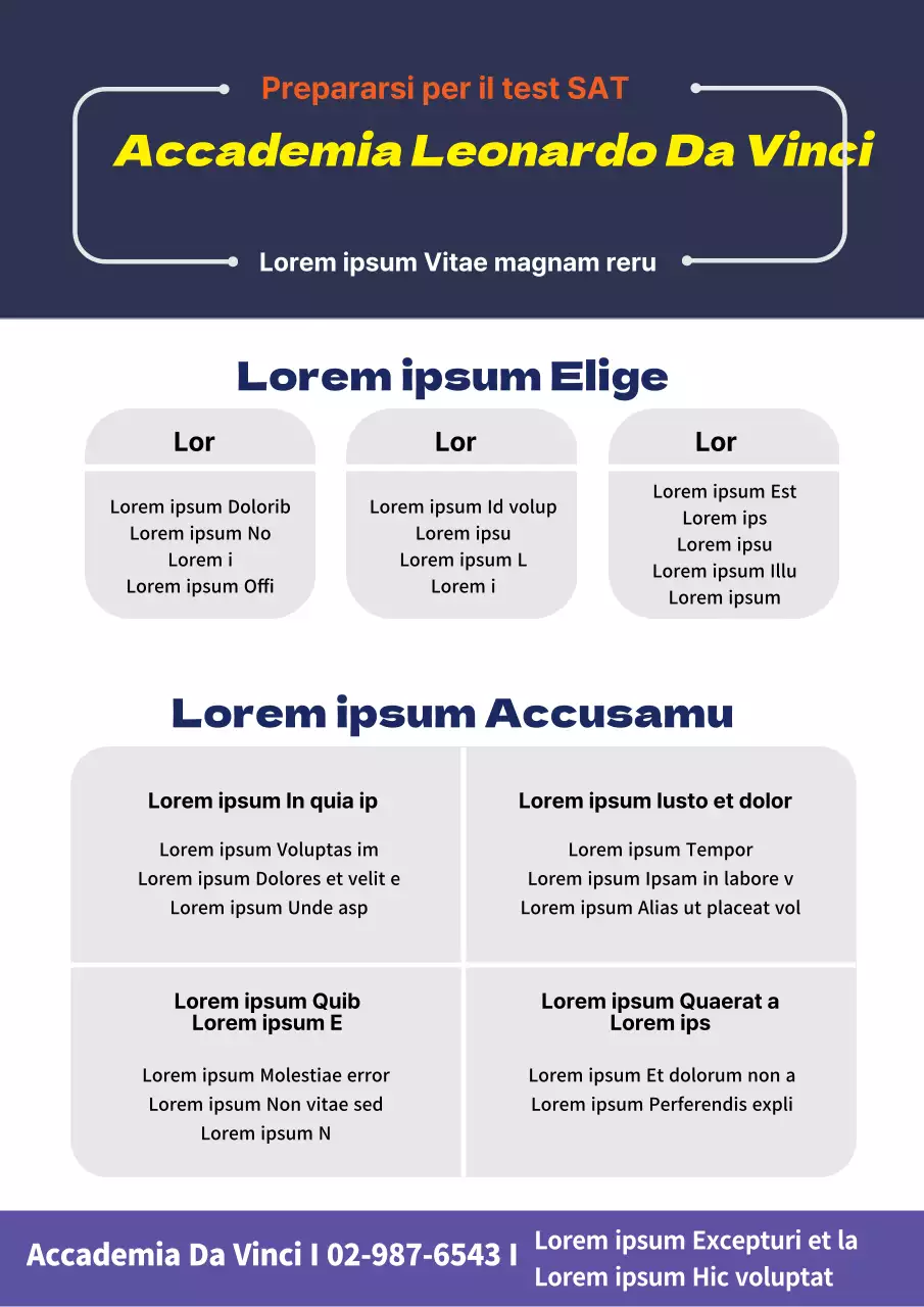 Promuovere il programma scolastico e le presentazioni in blu e grigio