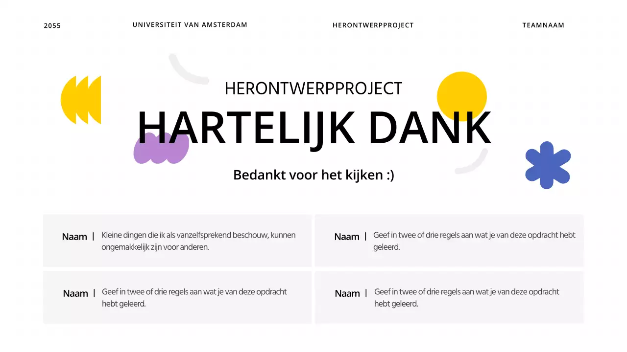 Een eenvoudig ontwerpproject voor kleurenblinden met vormen met gele accenten