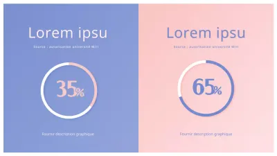 Diagramme circulaire comparatif en dégradé rose-violet