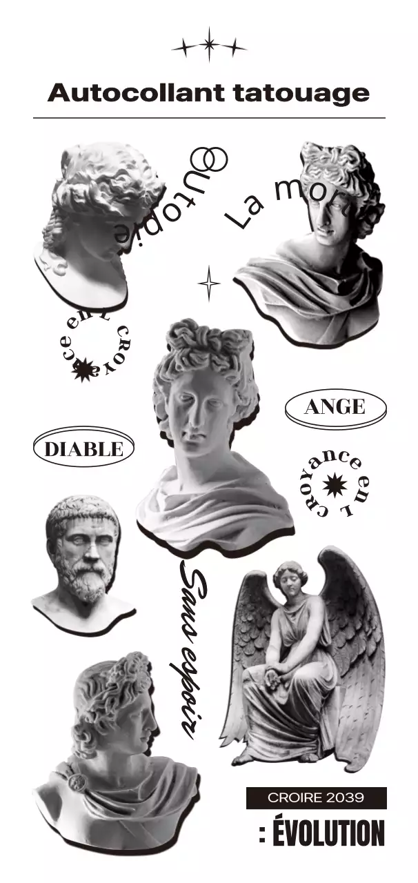 Concept hip-hop épuré de gargouilles et de calligraphie en noir et gris