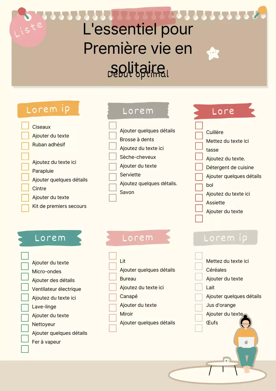 Une liste colorée, à la manière d'un journal intime, de ce qui est essentiel pour se sentir chez soi.