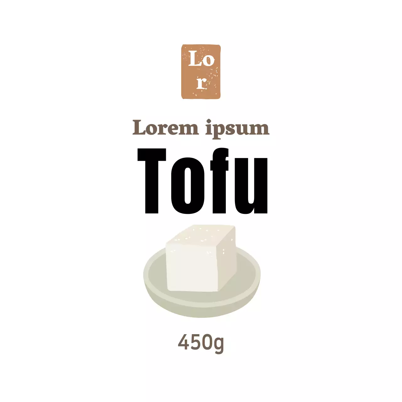 Weißer einfacher Delikatessentofu-Aufkleber für Beilagen