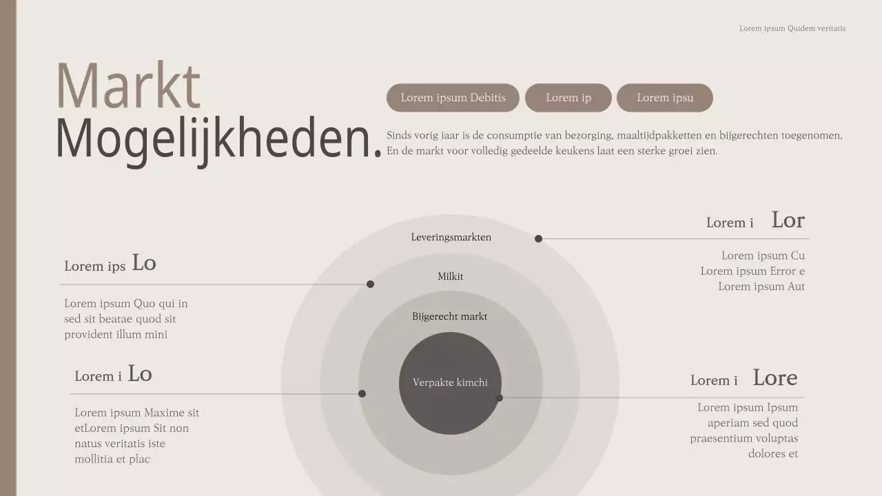 Moderne gedeelde keuken in beige en bruin (presentatie)