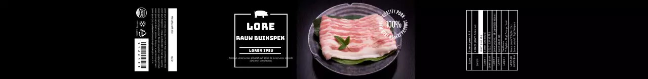 Zwarte foto buikspek label