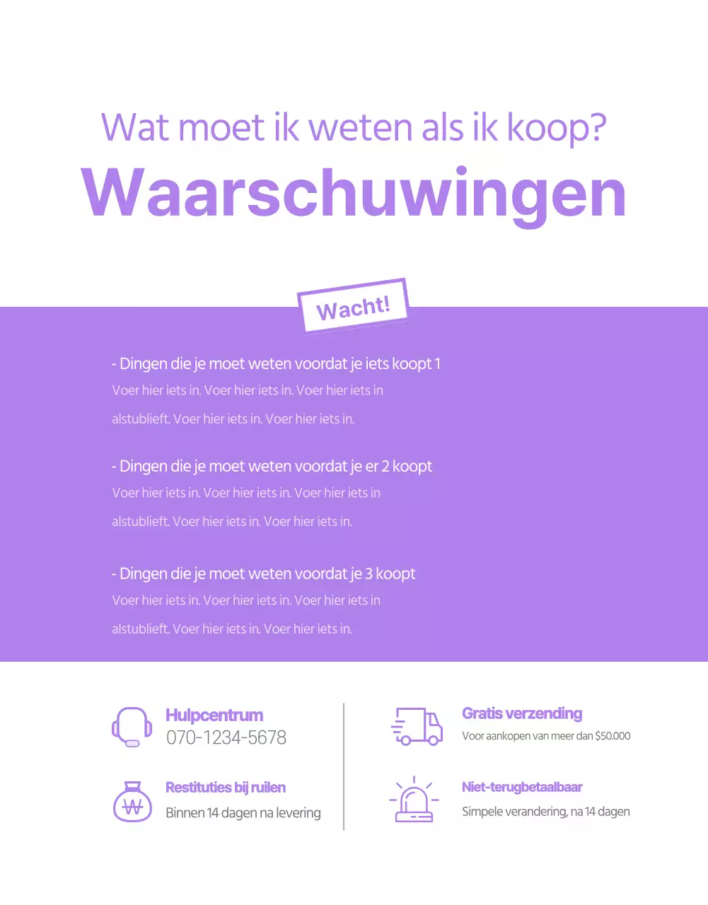 Basisindeling voor het verkopen van producten