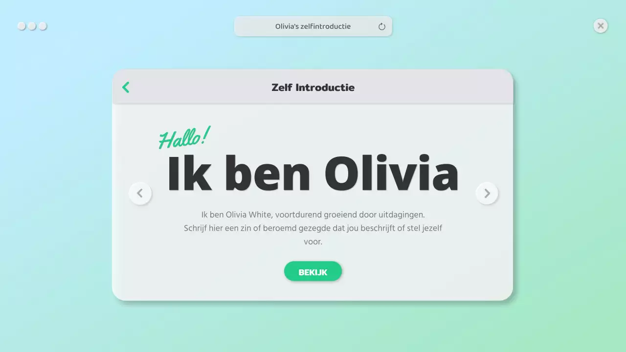 Een schone bio met een groen GUI-concept