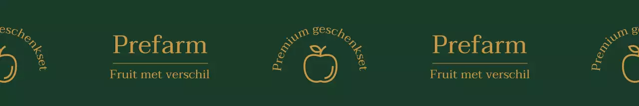 Logo in eenvoudige stijl in donkergroen en oker
