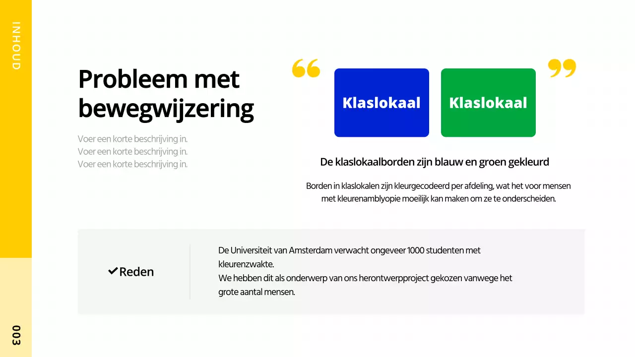 Een eenvoudig ontwerpproject voor kleurenblinden met vormen met gele accenten