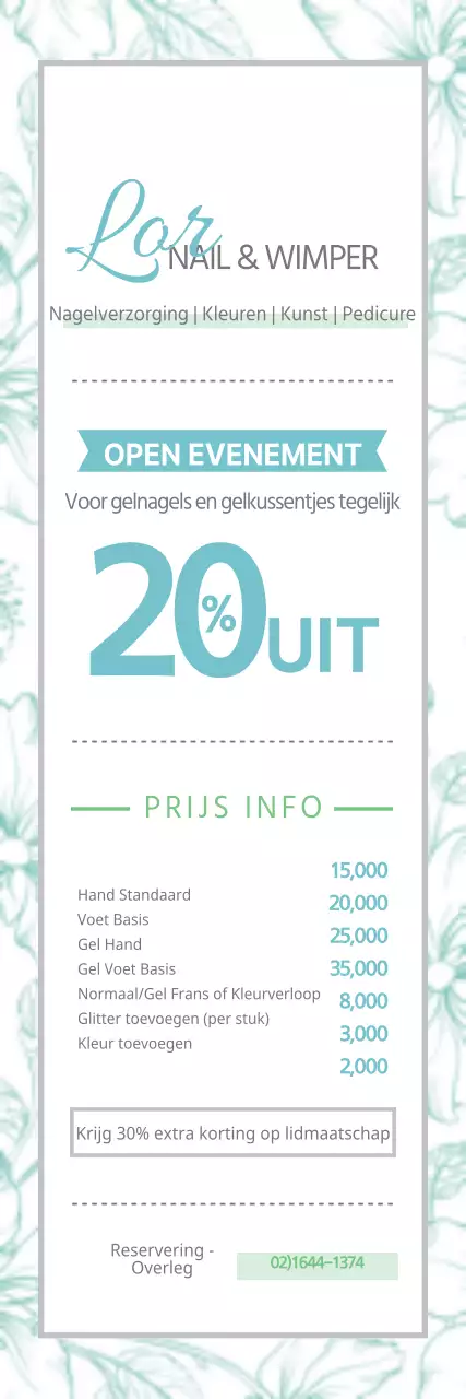 Prijzen voor een emotionele stijlnagel in wit en lichtblauw