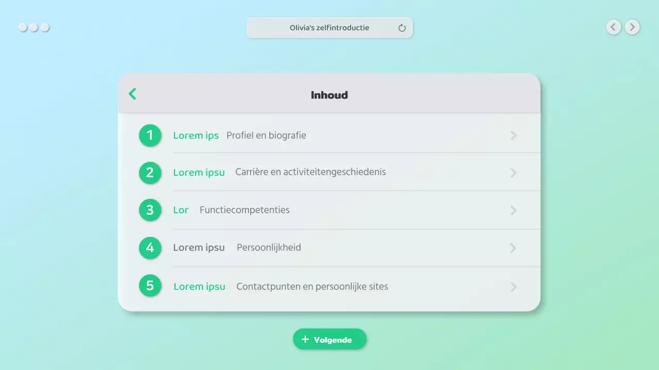 Een schone bio met een groen GUI-concept