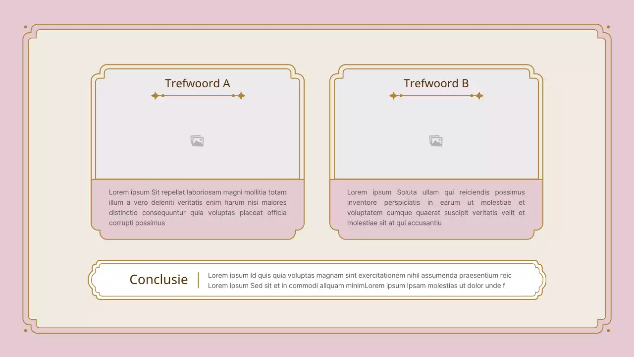 Vintage frame presentatieset in roze en goud