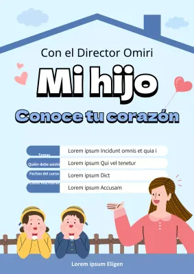 Cartel promocional de un acto del Instituto de Psicología Infantil en tonos azules.